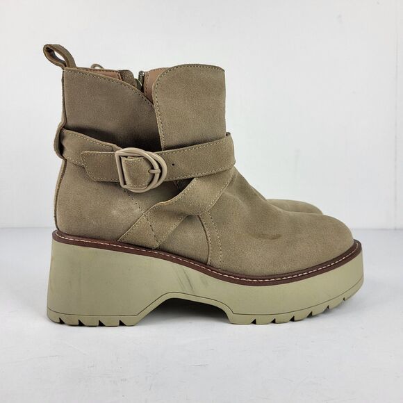 Blondo Giovanni Waterproof Platform Ankle Boots Beige Size 9M - Picture 9 of 15